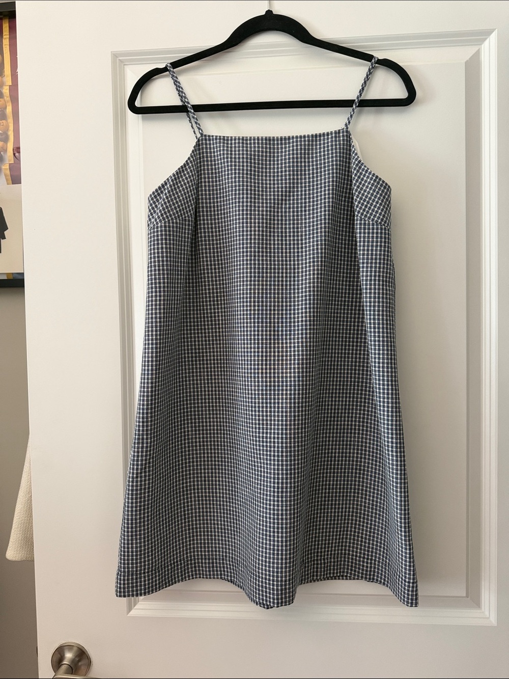 Blue and White Gingham Spaghetti Strap Sundress